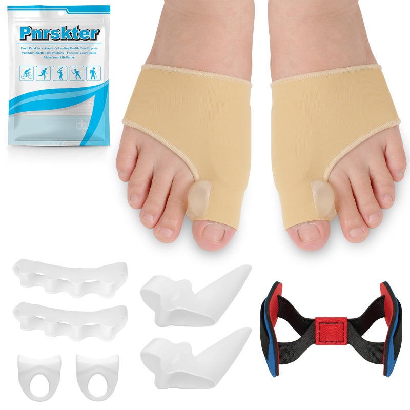 Pnrskter 9PCS Bunion Corrector for Women and Men, Big Toe Straightener, Bunion Protector Bunion Relief Bunion Pad (9PCS) - Image 1